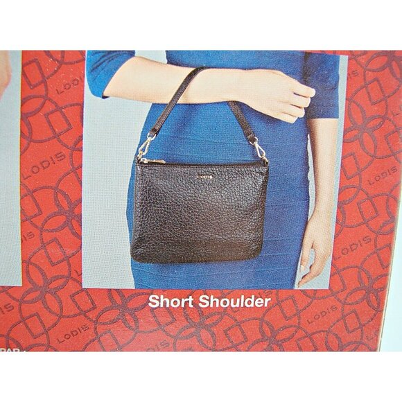 NEW Lodis Italian Leather Emily 5-In-1 Convertible Bag Purse Black Gold Hardware - Picture 8 of 11